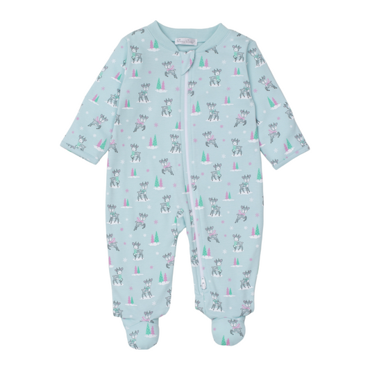 Kissy Kissy Reindeer Rally Zip Footie