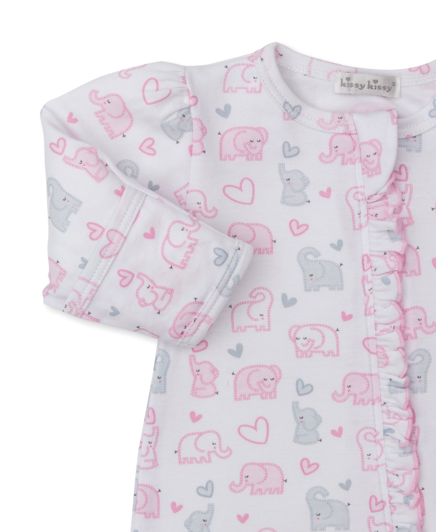 Kissy Kissy Baby Elephant Hearts Zip Footie
