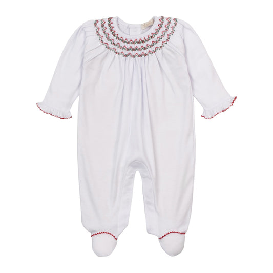 Kissy Kissy CLB Holiday Medley 26 Hand Smocked Footie