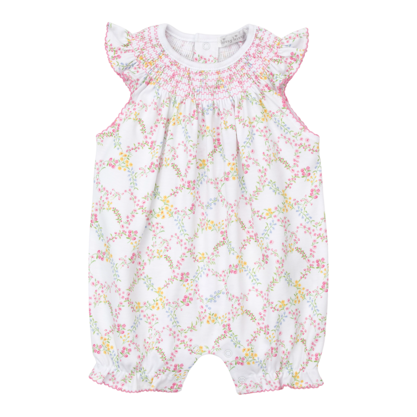 Kissy Kissy Garden Trellis Smocked Romper