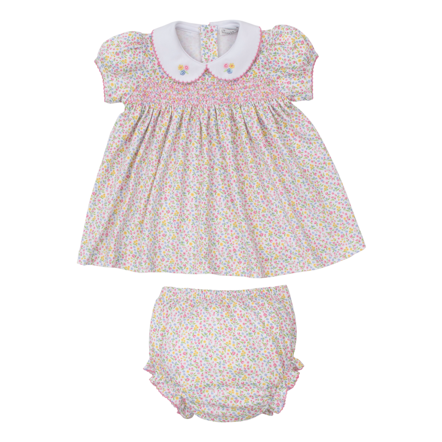 Kissy Kissy Garden Trellis Smocked Dress Set