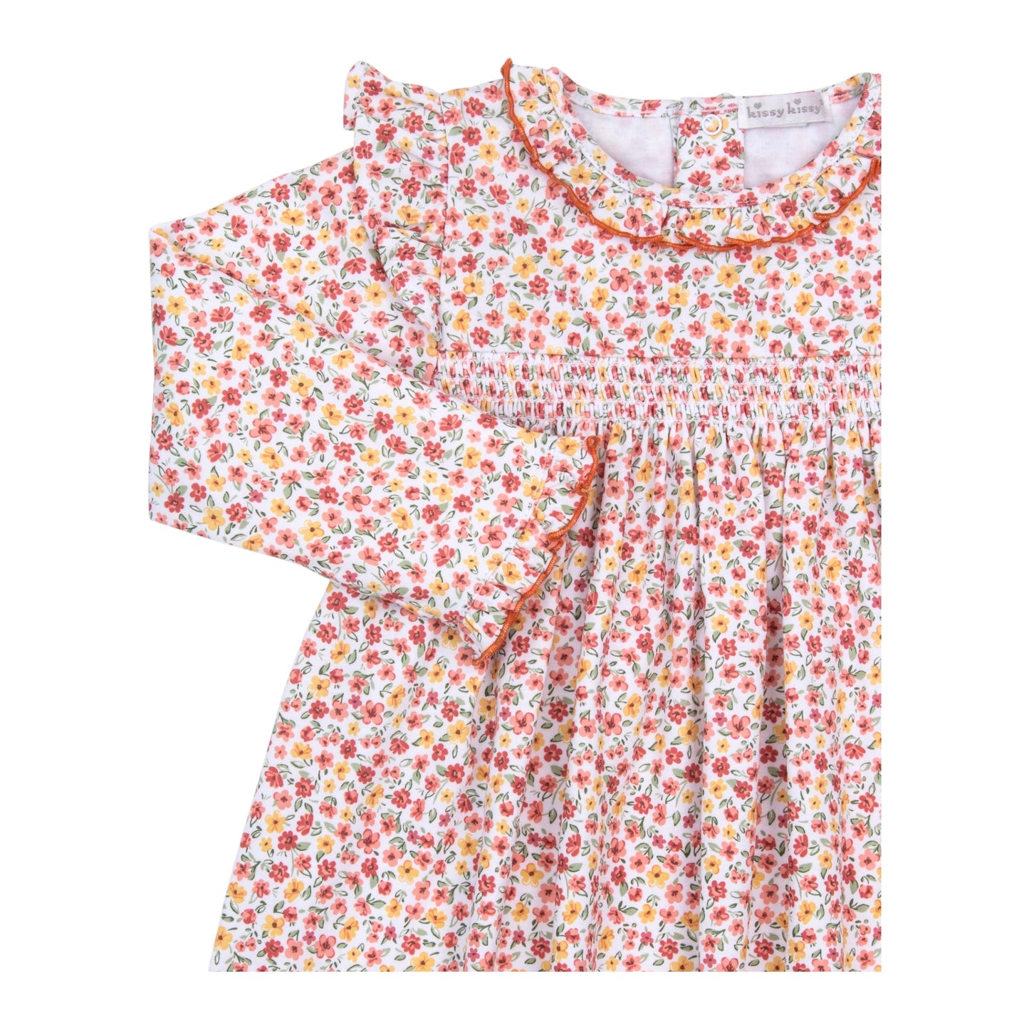 Kissy Kissy Smocked Fall Floral Garden Dress Set- Toddler