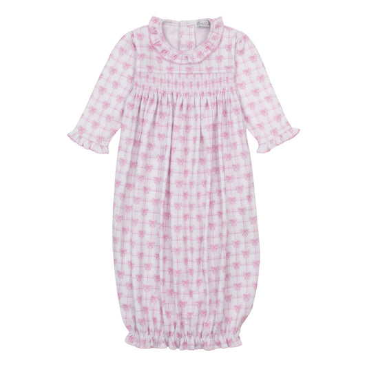 Kissy Kissy Smocked Windowpane Bows Gown