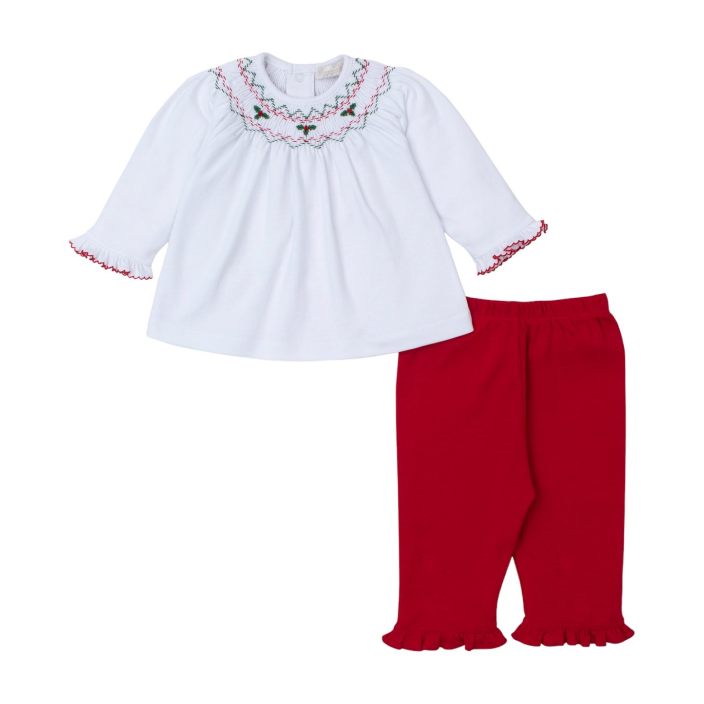 Kissy Kissy CLB Holiday Medley Hand Smocked Pant Set