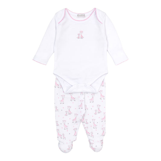 Kissy Kissy Just Giraffes Footed Pant Set