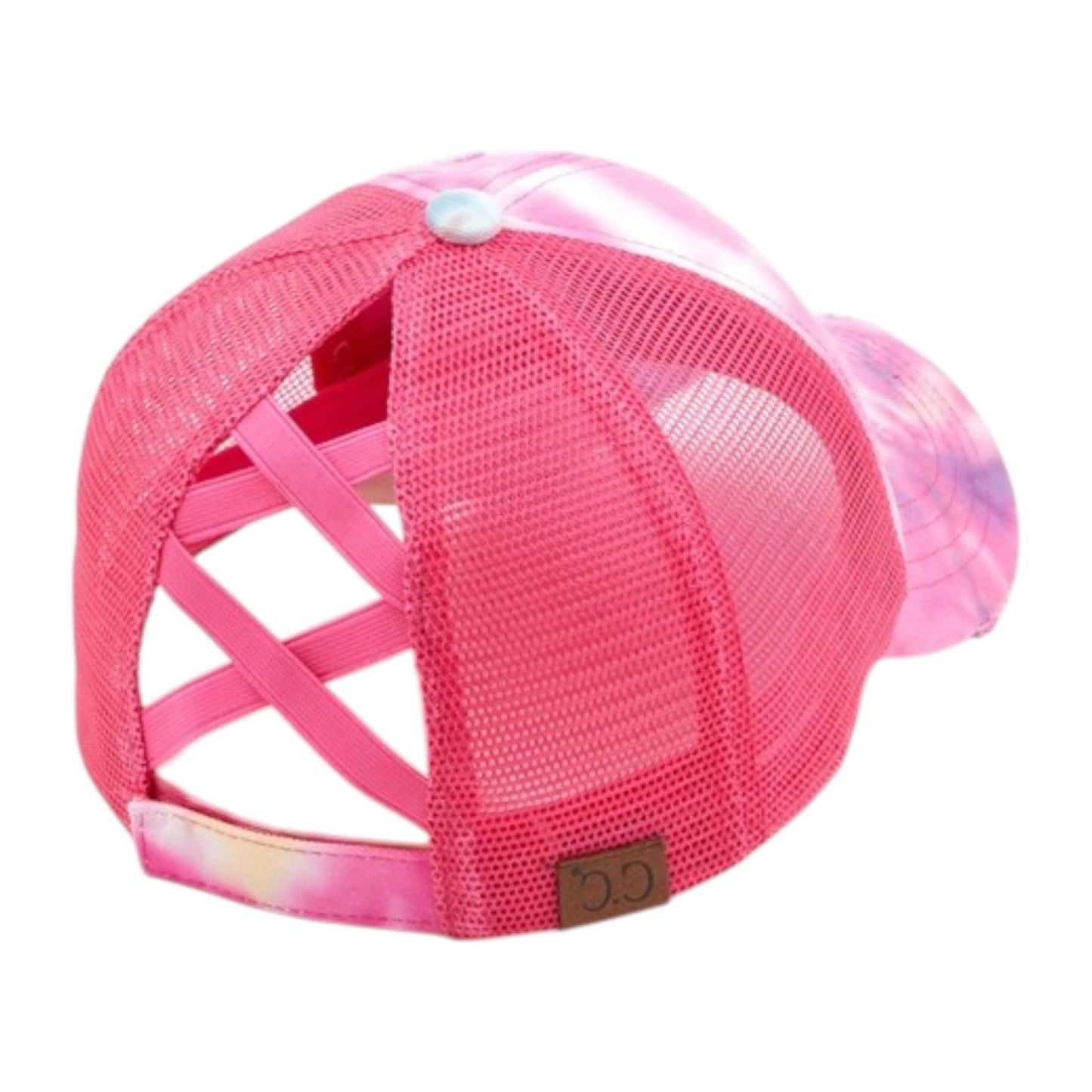 Truly Contagious Tie Dye Criss Cross Ponytail Ball Cap