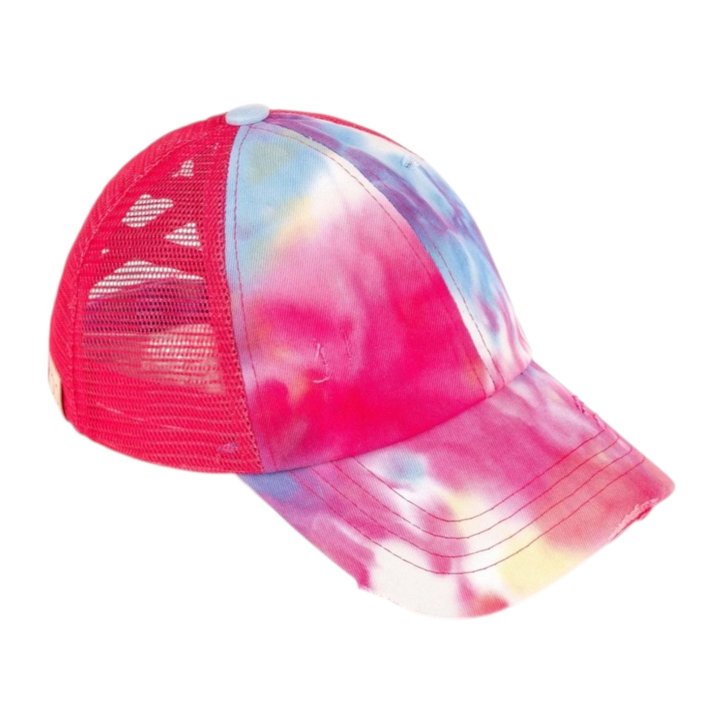 Truly Contagious Tie Dye Criss Cross Ponytail Ball Cap