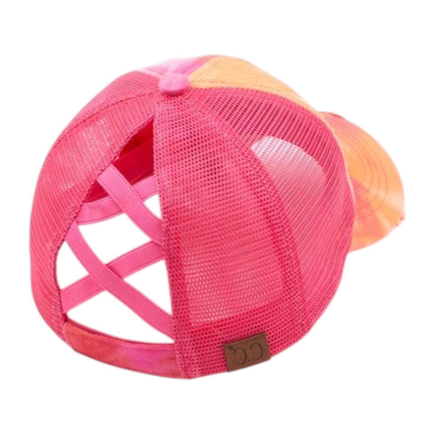 Truly Contagious Tie Dye Criss Cross Ponytail Ball Cap