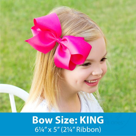 Wee Ones King Classic Grosgrain Hair Bow (Plain Wrap)- Pinch Clip