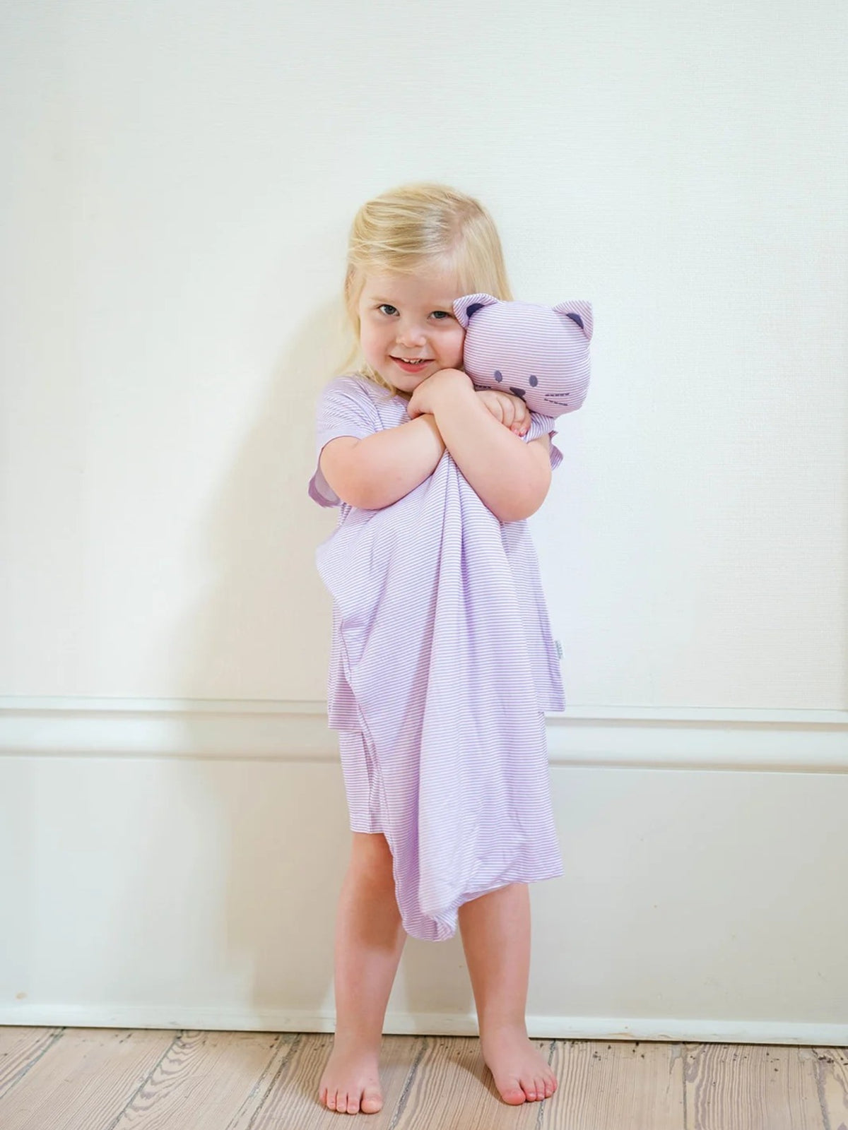 Uptown Baby Mini-Stripe Kitty Lovey Blanket
