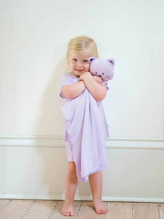 Uptown Baby Mini-Stripe Kitty Lovey Blanket