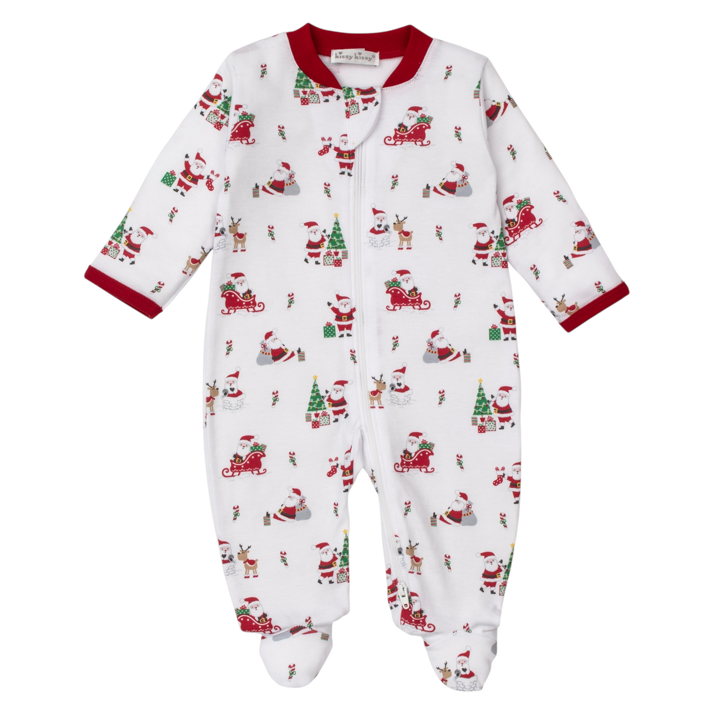 Kissy Kissy Christmas Capers Zip Footie