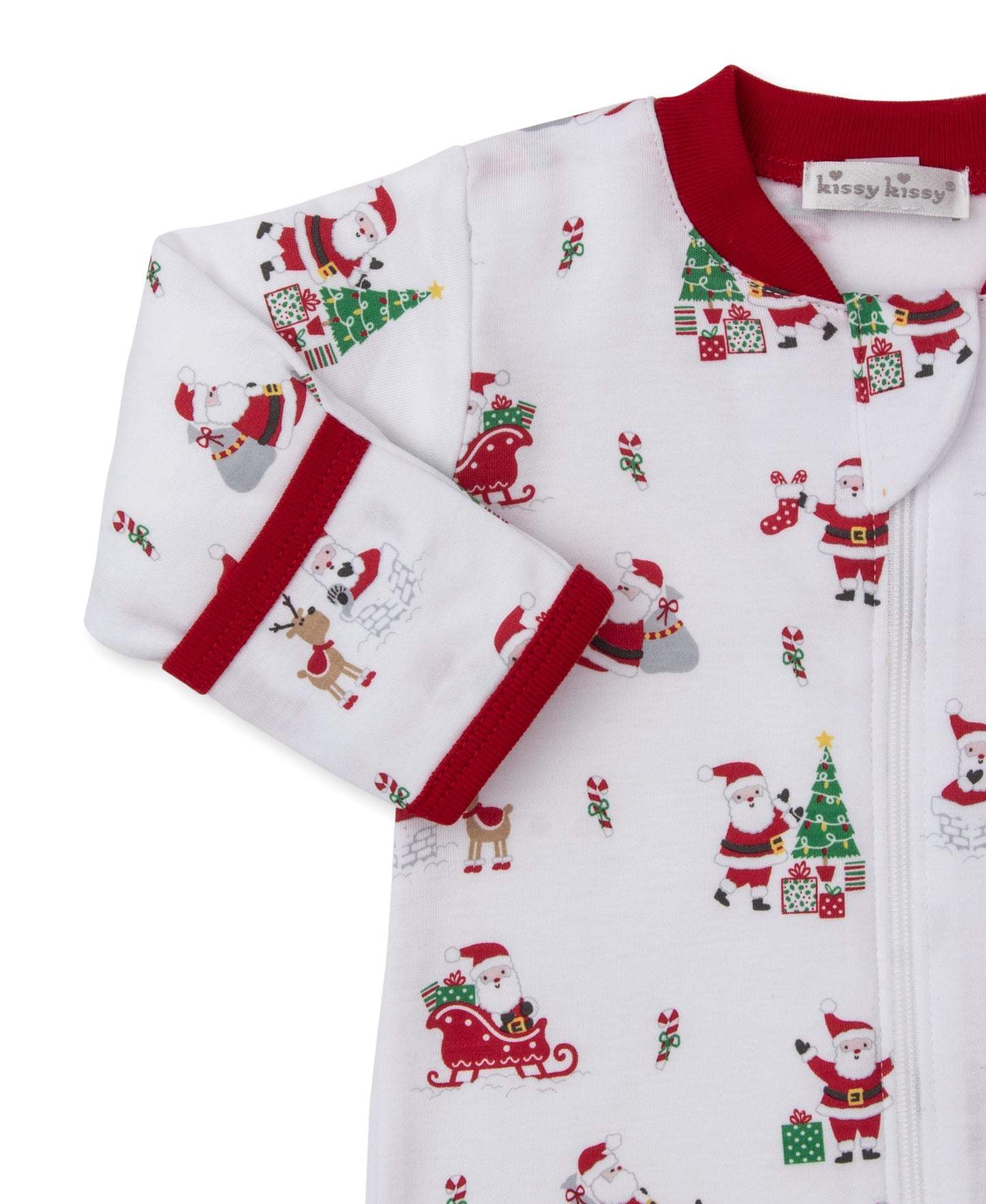 Kissy Kissy Christmas Capers Zip Footie