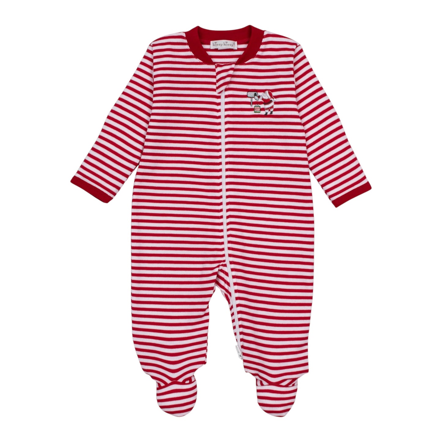 Kissy Kissy North Pole Reindeer Zip Footie