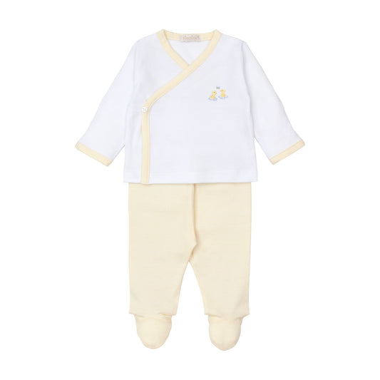 Kissy Kissy Premier Duck Pond Paddles Hand Emb Stripe Footed Pant Set