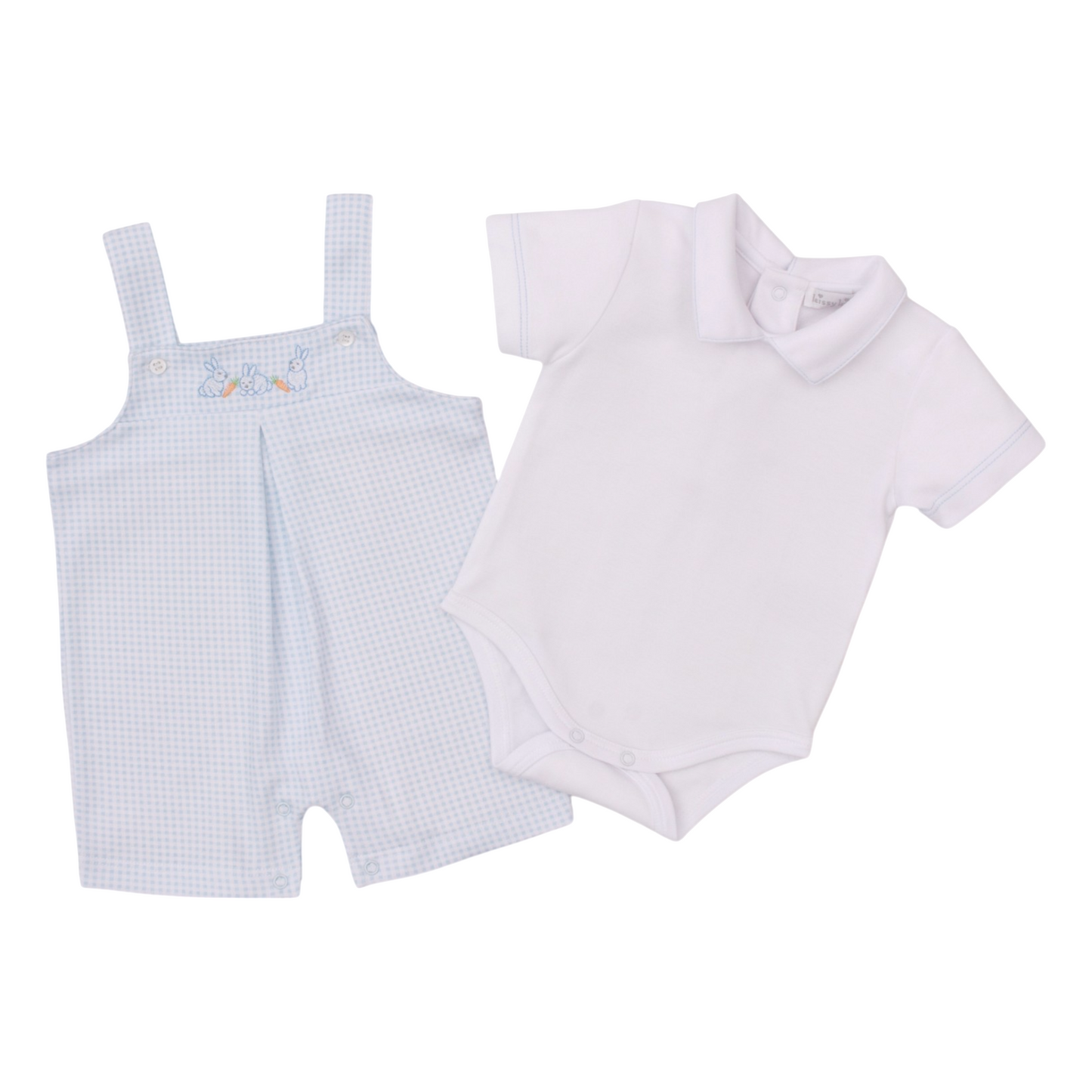 Kissy Kissy Bunny Patch Short Overall Set