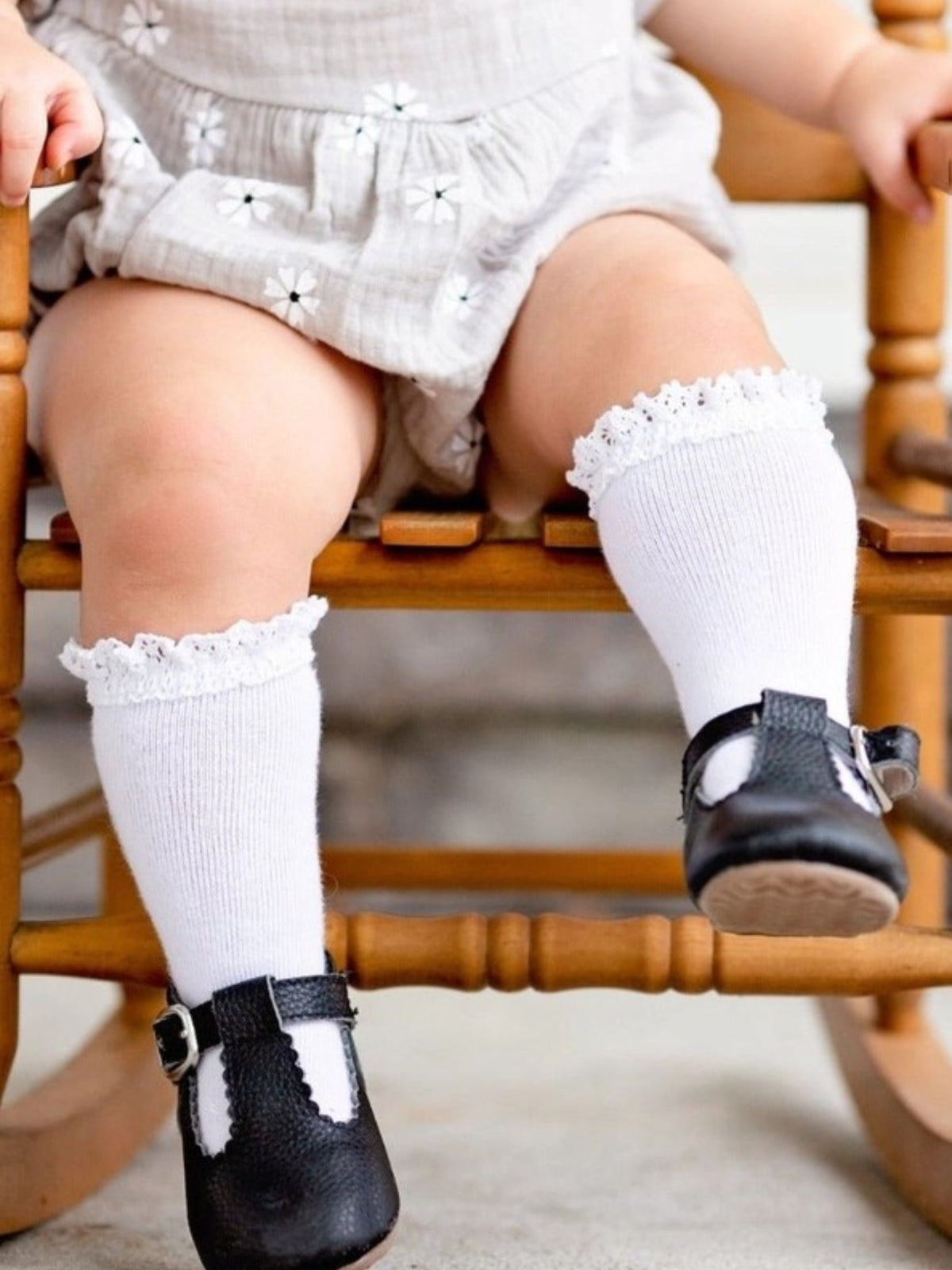 Little Stocking Co. Lace Top Knee-High Socks