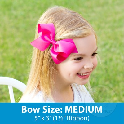 Wee Ones Medium Mirror Dot and Grosgrain Overlay Hair Bow