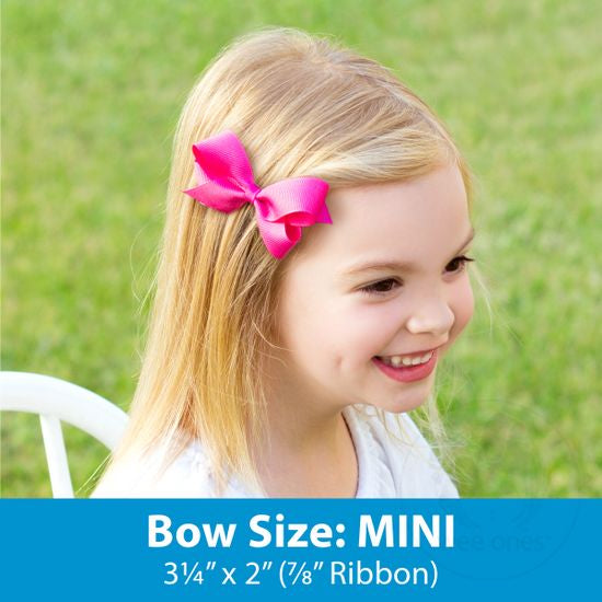 Wee Ones Mini Classic Grosgrain Hair Bow (Plain Wrap)- Pinch Clip