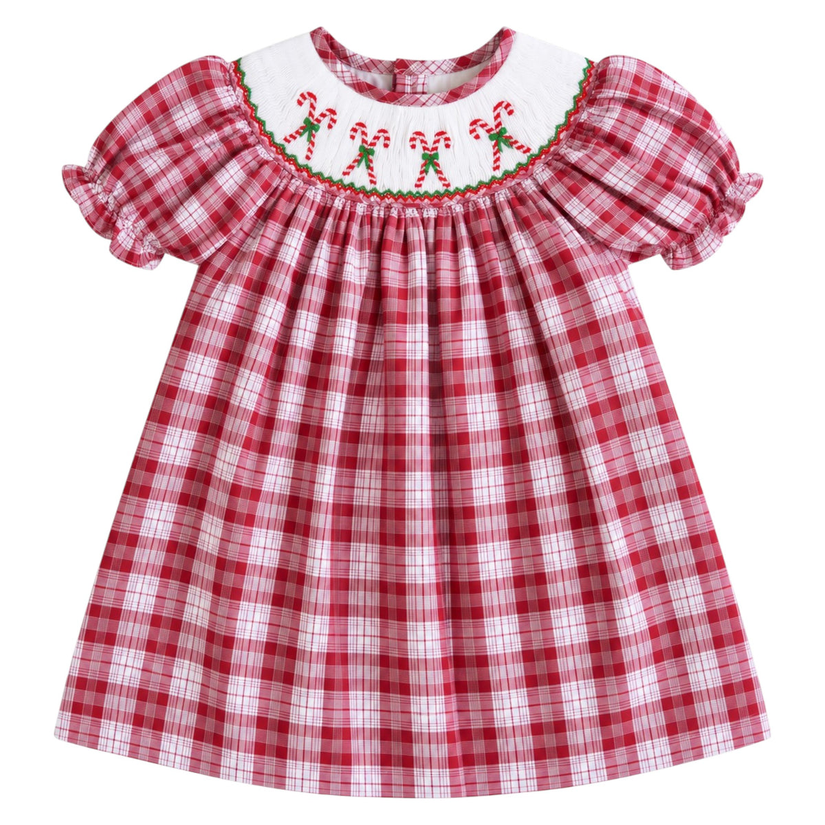 Sweet Dreams Smocked Candy Cane Dress