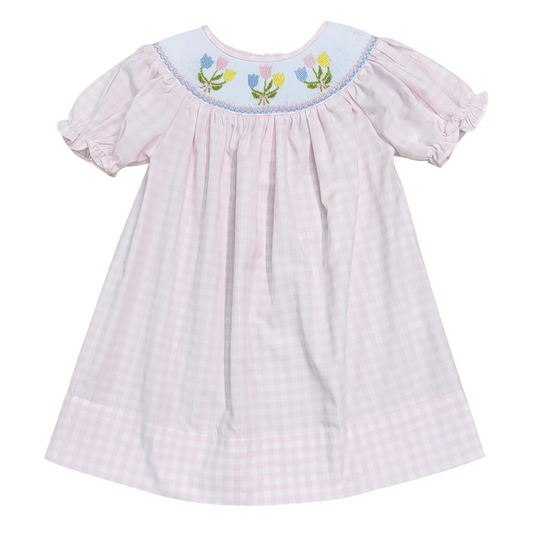 Sweet Dreams Tulip Smocked Gingham Dress