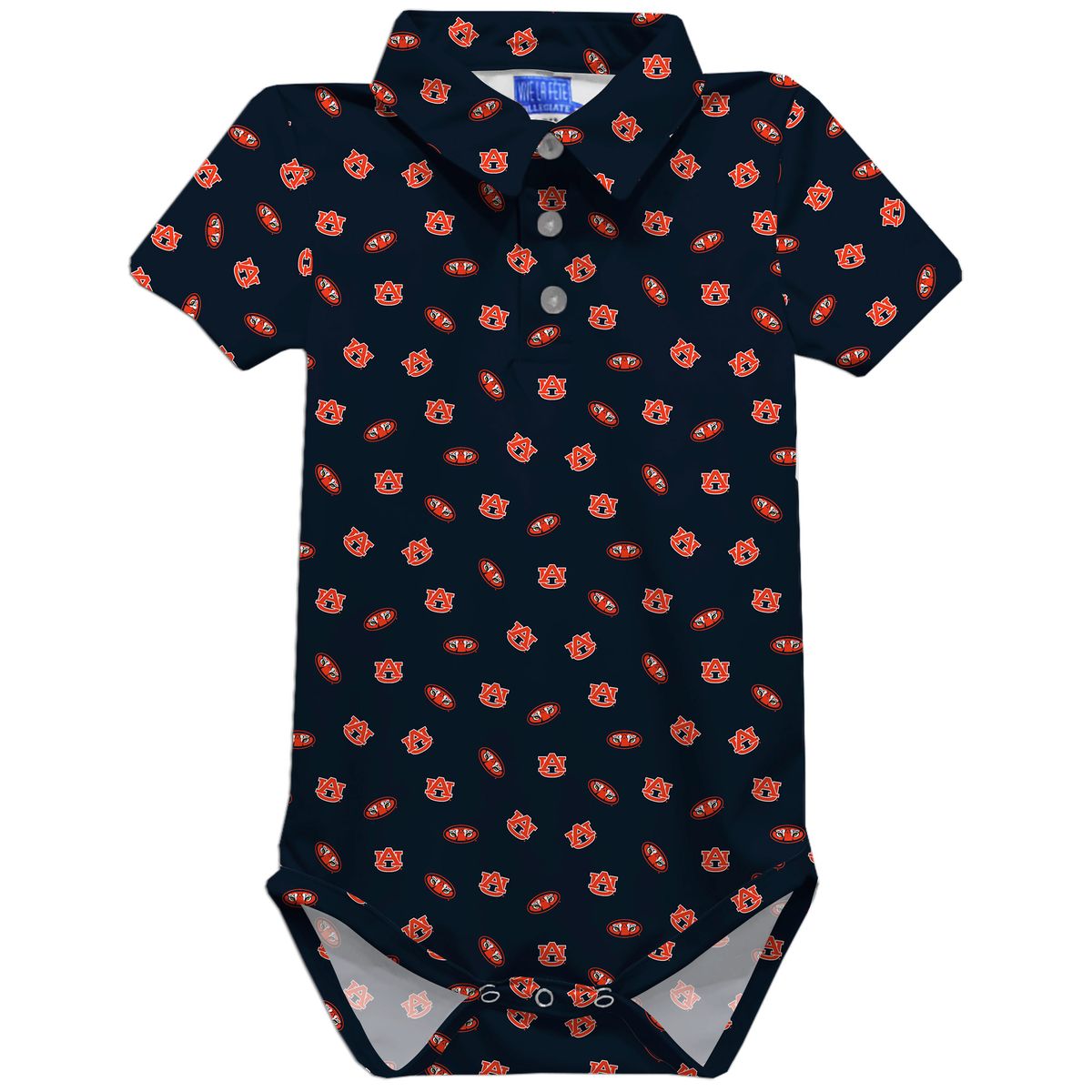Vive La Fete Auburn Tigers Repeat Logo Polo Bodysuit