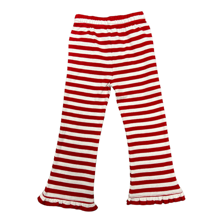 Luigi Straight Leggings Red and White Stripe