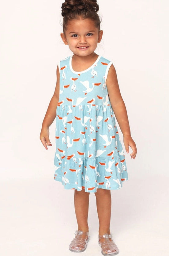 Southern Slumber Pelican Tiered Twirl Dress - with Pockets