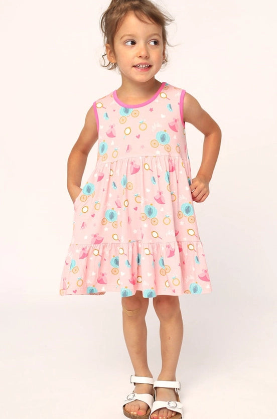 Southern Slumber Princesses Tiered Twirl Dress with Pockets