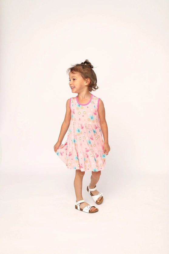 Southern Slumber Princesses Tiered Twirl Dress with Pockets