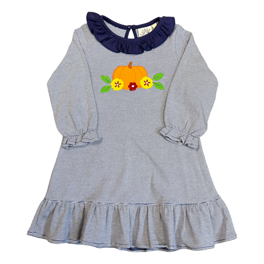 Luigi Pumpkin And Flowers Applique Dress