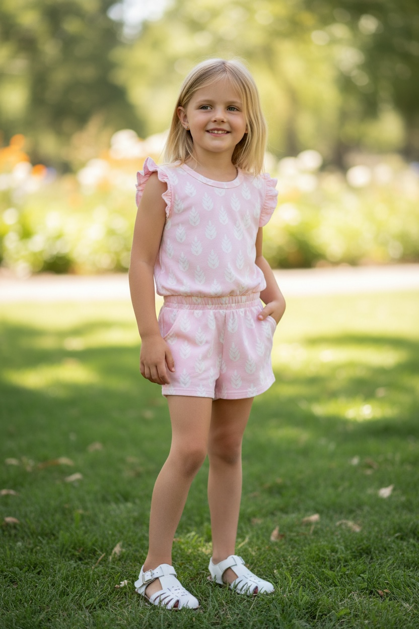 True Leaf Ruffle Terry Set