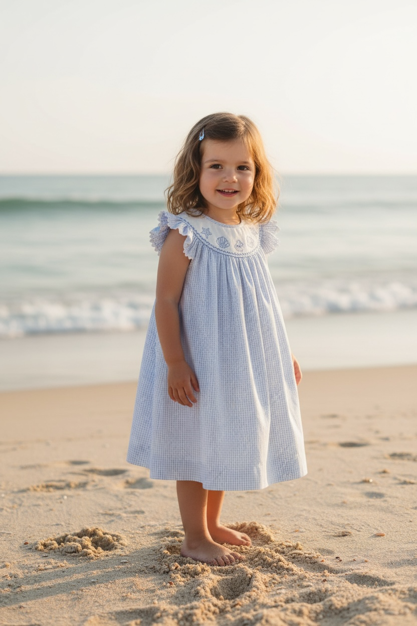 Banana Split Seashell Smocked Bishop