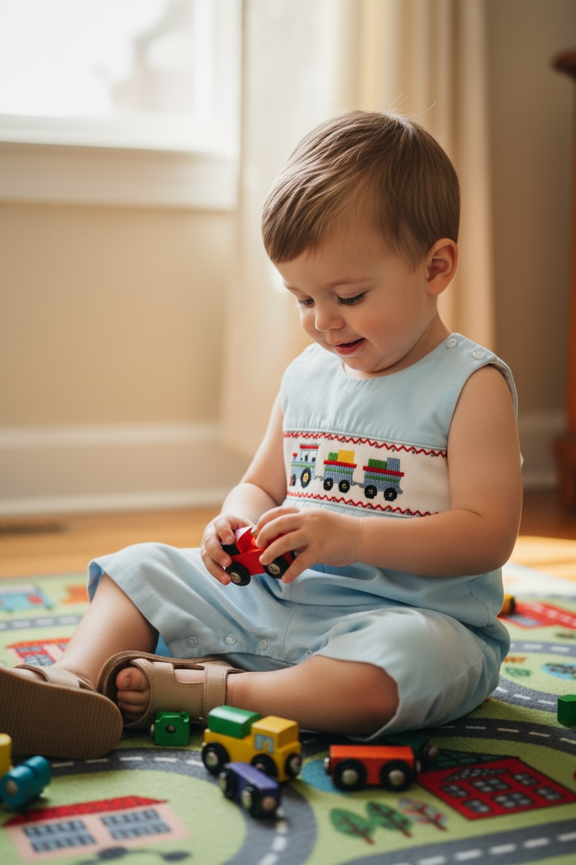 Delaney Smocked Train Jon Jon
