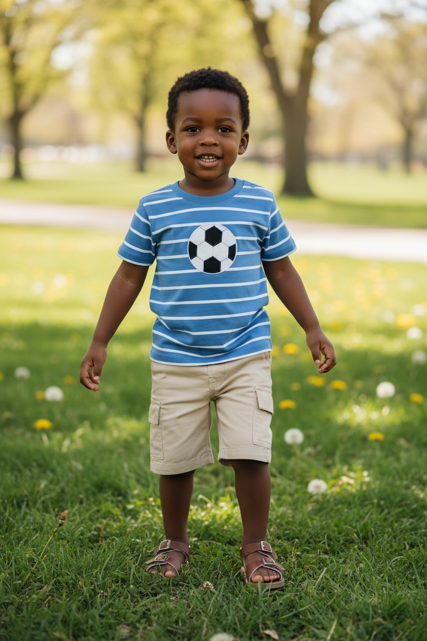 Luigi Striped Soccer Ball T-Shirt
