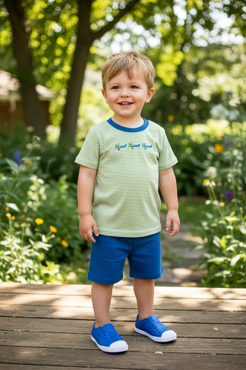 Itsy Bitsy Stripe Airplane Short Set