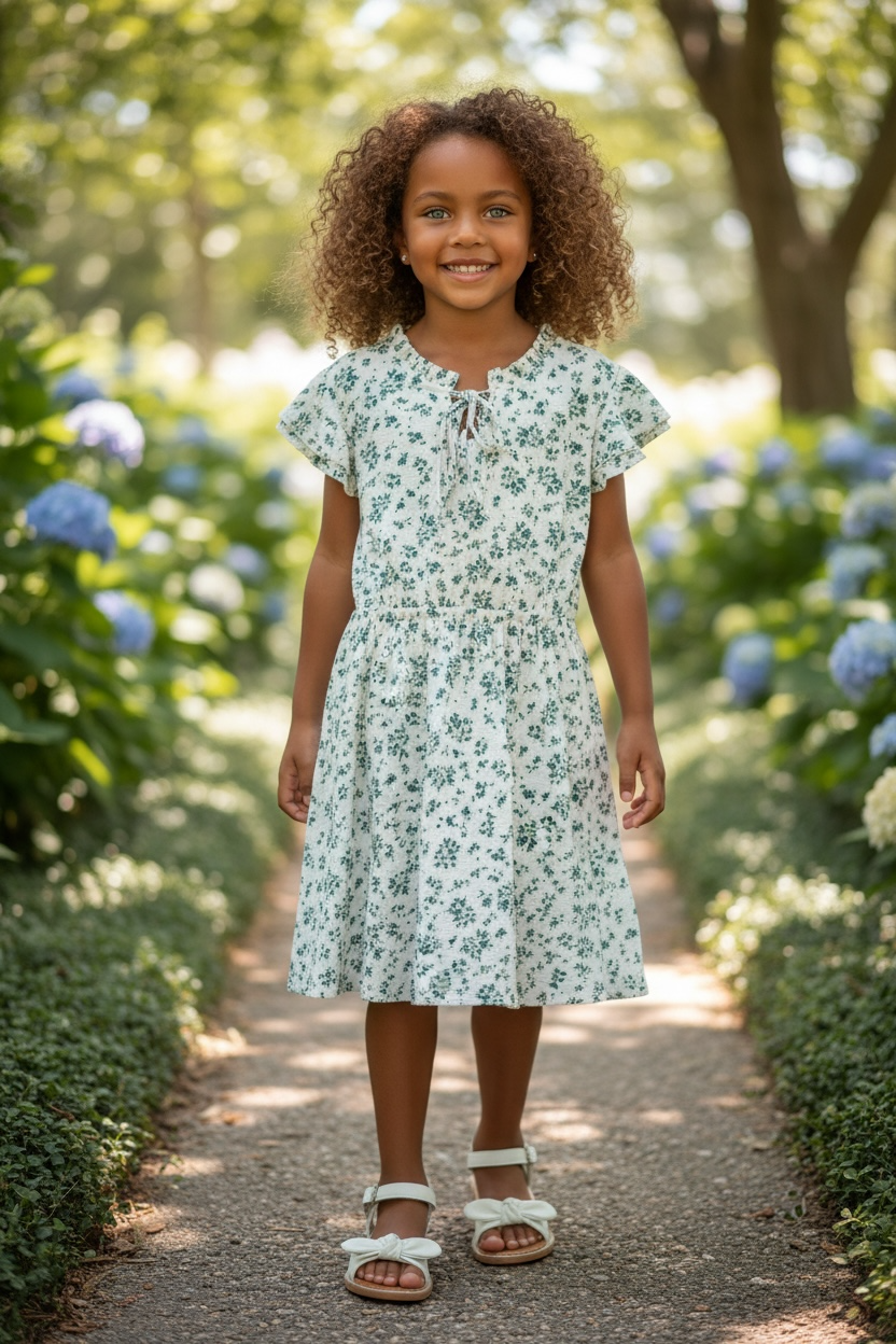 Area Code 407 Floral Pointelle Dress