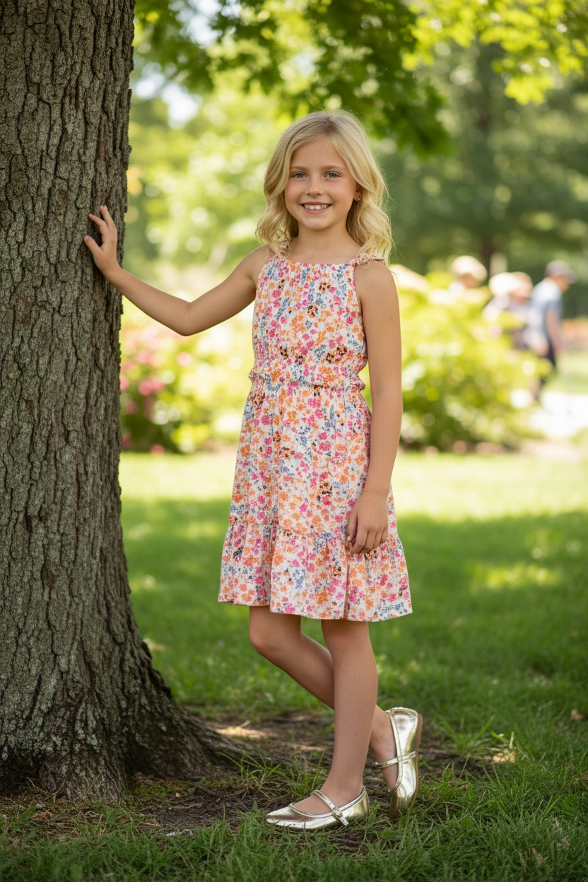 Area Code 407 Floral Tier Dress
