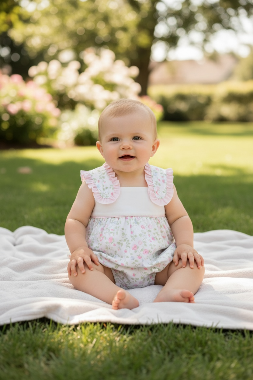 Sweet Dreams Ruffle Trim Floral Bubble