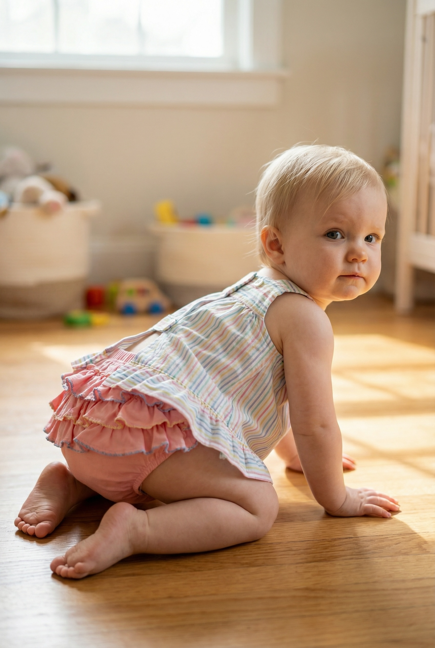 Whimsy Bay Pastel Penny Stripe Breezy Bloomer Set