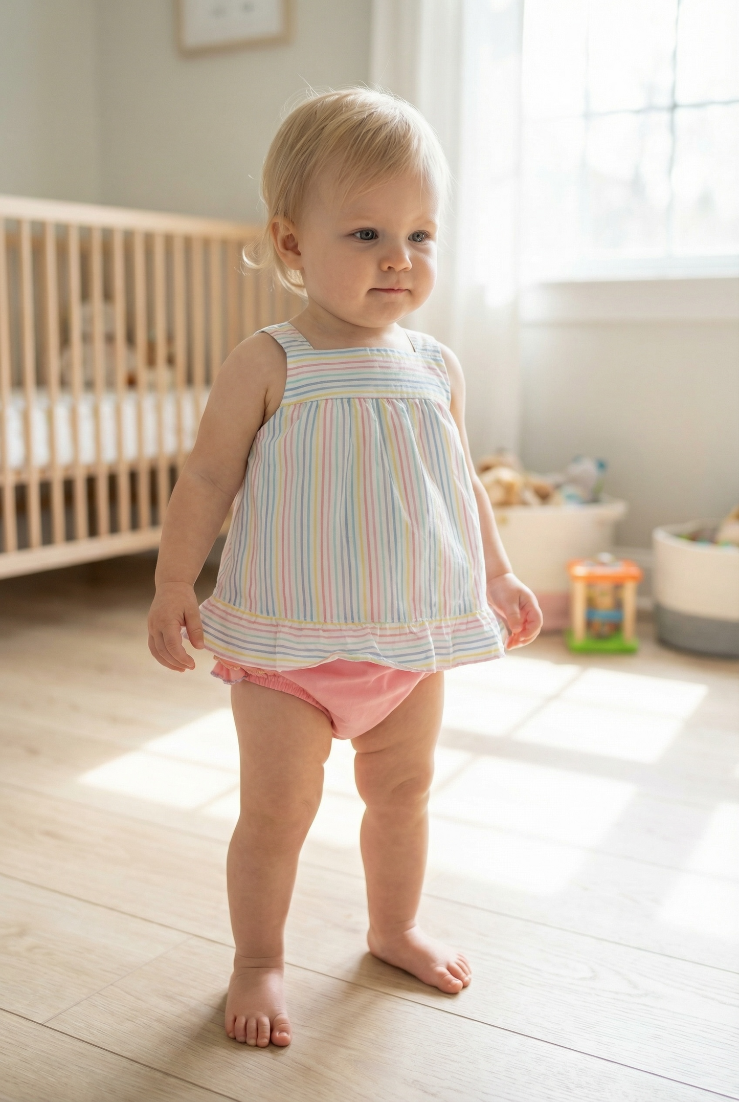 Whimsy Bay Pastel Penny Stripe Breezy Bloomer Set
