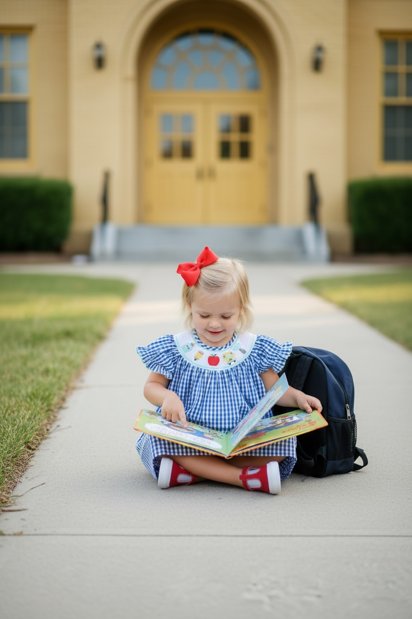 Lil Cactus Smocked School Bishop Dress