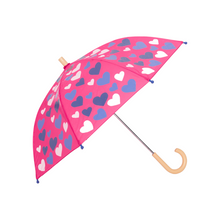 Load image into Gallery viewer, Hatley White Hearts Color Changing Umbrella