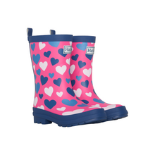Load image into Gallery viewer, Hatley White Hearts Matte Rain Boots