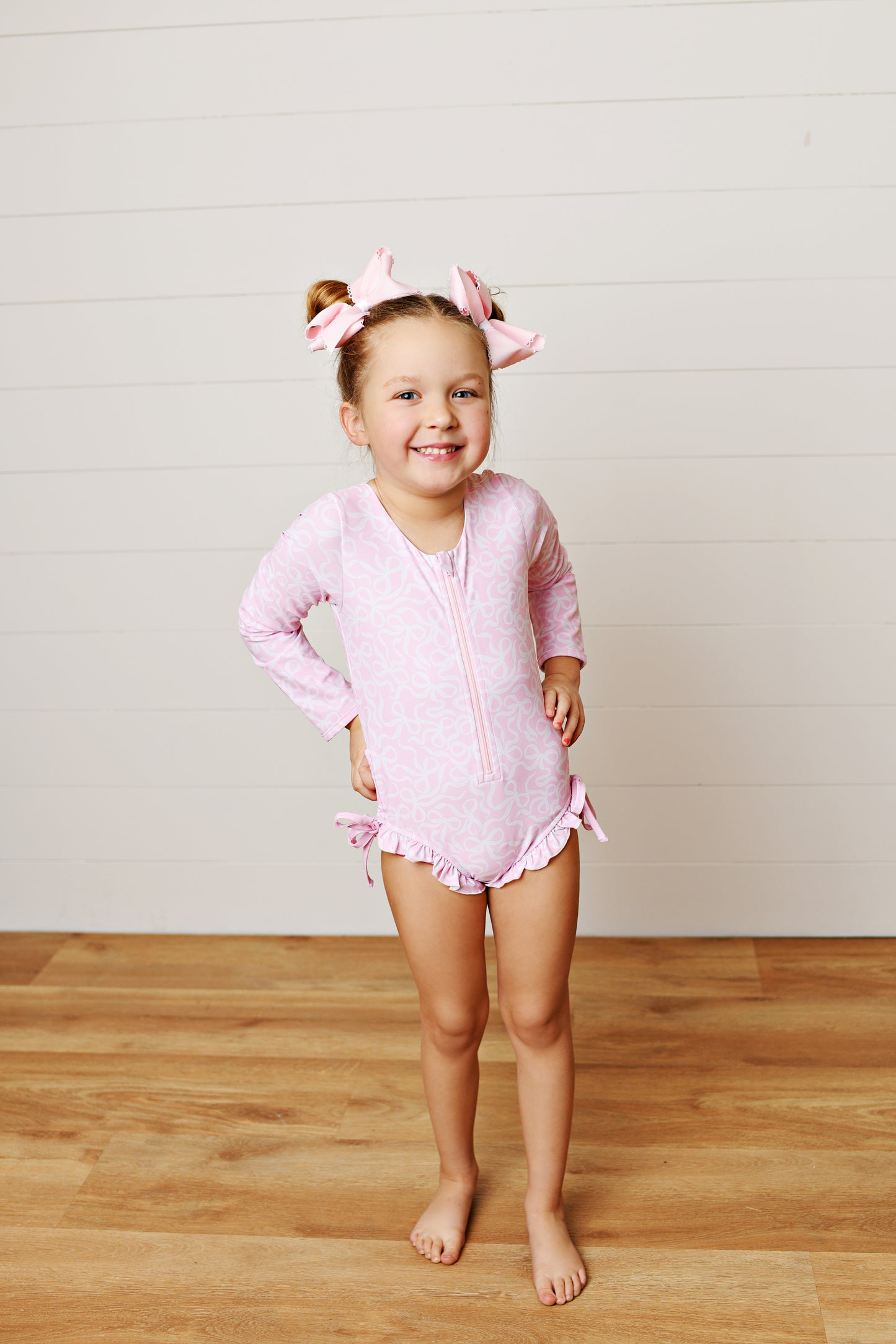 Swoon Baby Bows Rash Guard 1 Piece Swimsuit