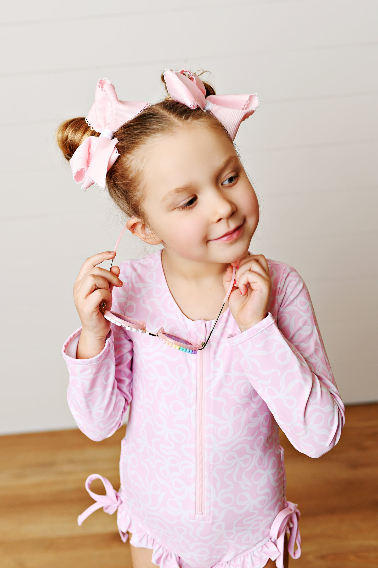 Swoon Baby Bows Rash Guard 1 Piece Swimsuit