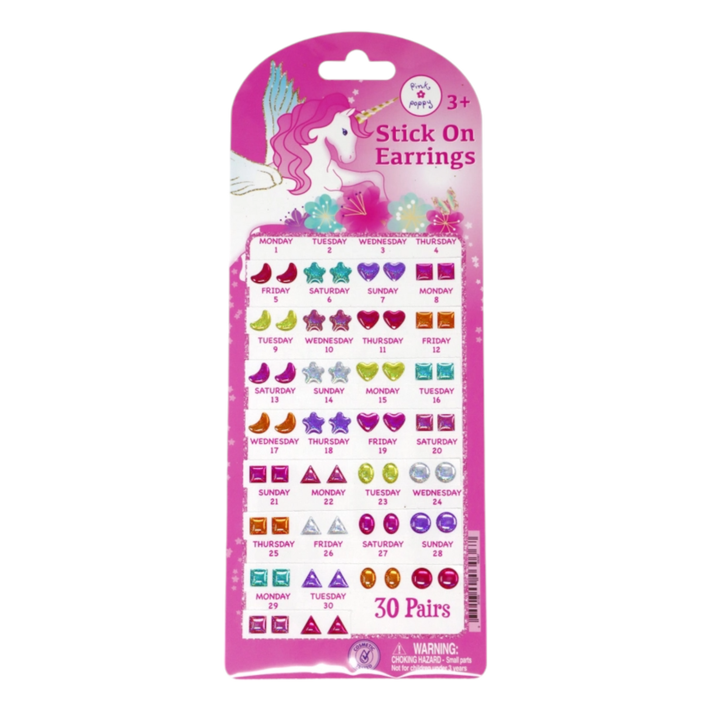 Pink Poppy 30 Pairs Dreamy Unicorn Stick On Earrings