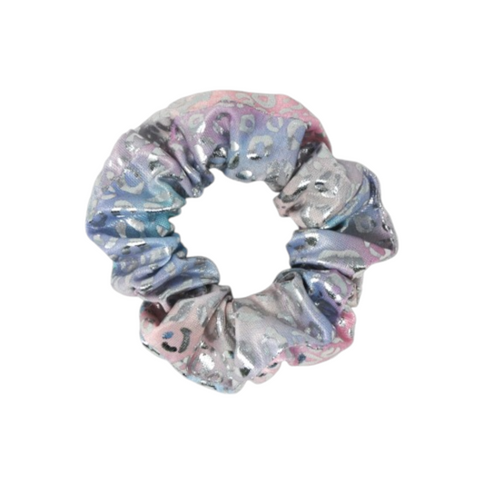 Pink Poppy Ombre Leopard Shimmering Scrunchie