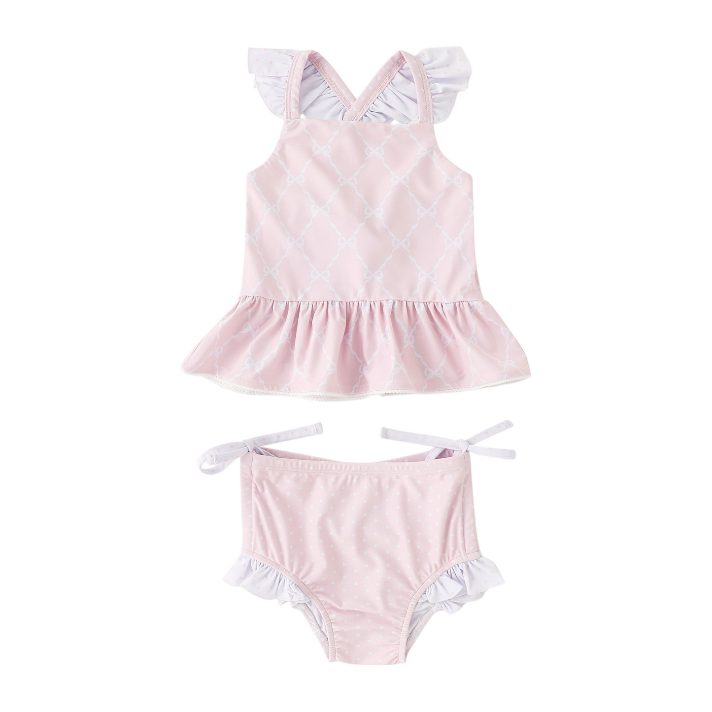 Swoon Baby Pretty Pink Ribbons And Bows Tunic Swimsuit