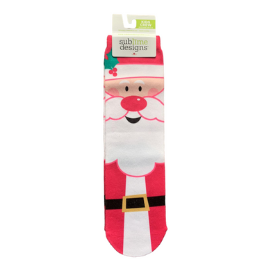 Sublime Designs Smiling Santa Printed Sock- Little Kid's